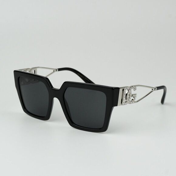 SALE! NEW D&G DG4446B 501/87  Black Silver Dark Gray Square Women Sunglasses main image 5